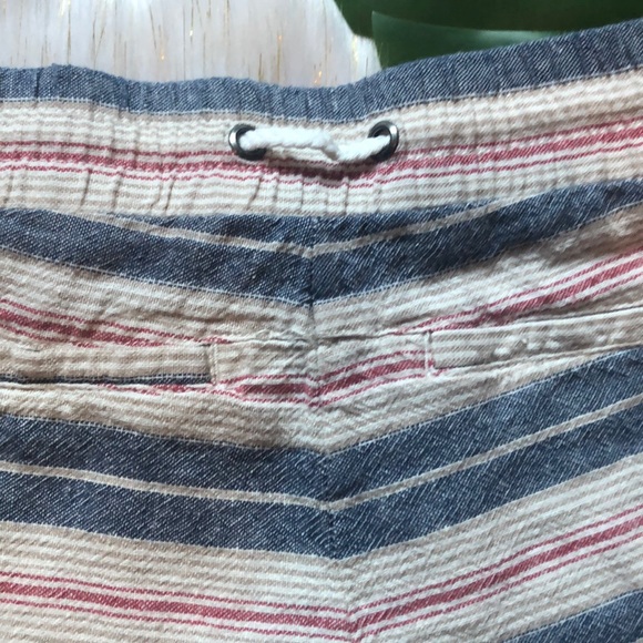 Boho Linen White Red Blue Shorts Tassels Sz. XS - Picture 6 of 7